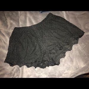 Black lace shorts